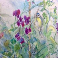 painting of bluetit